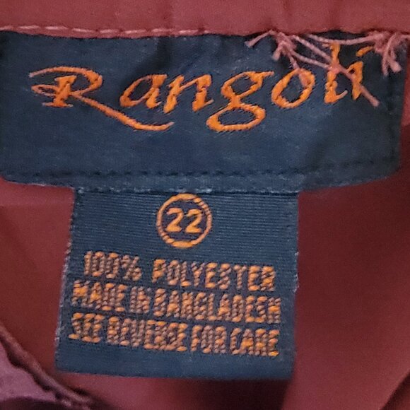 Rangoli Burgundy Wine Red Tea/Calf Length Straight Skirt - Picture 9 of 13